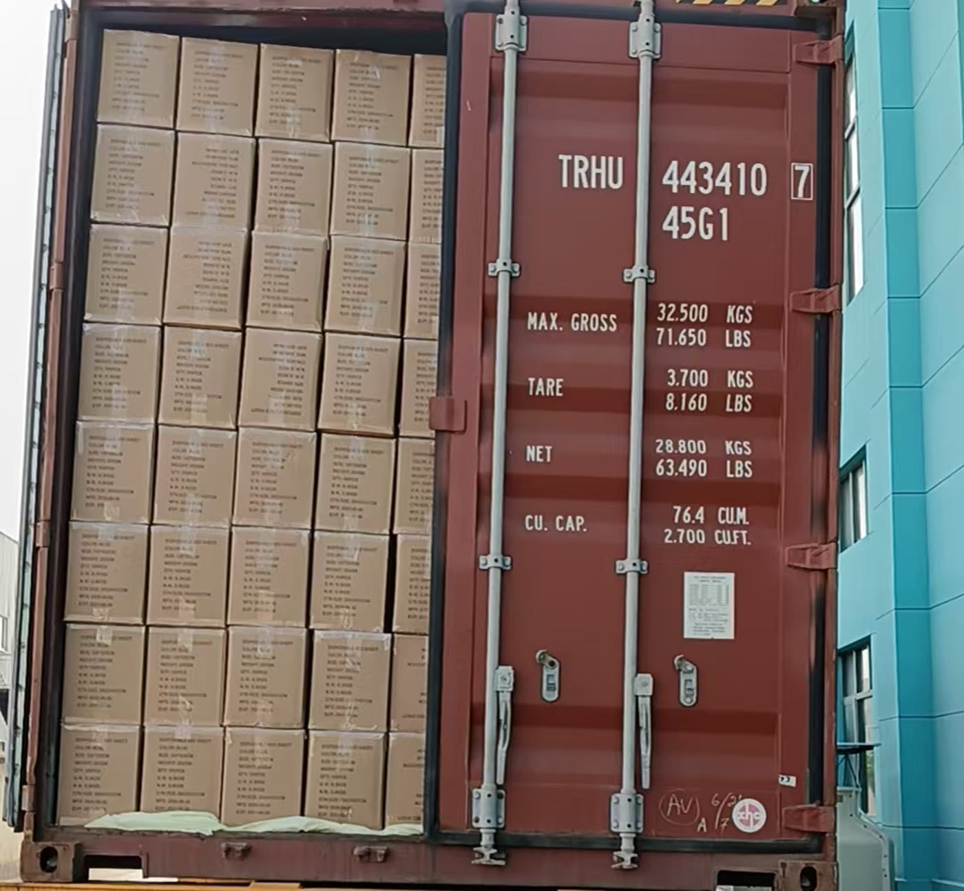 Container five: the last container packed floor to roof